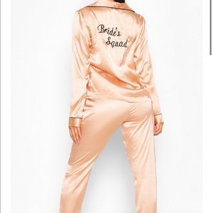 Pretty little thing bride squad silk pajamas